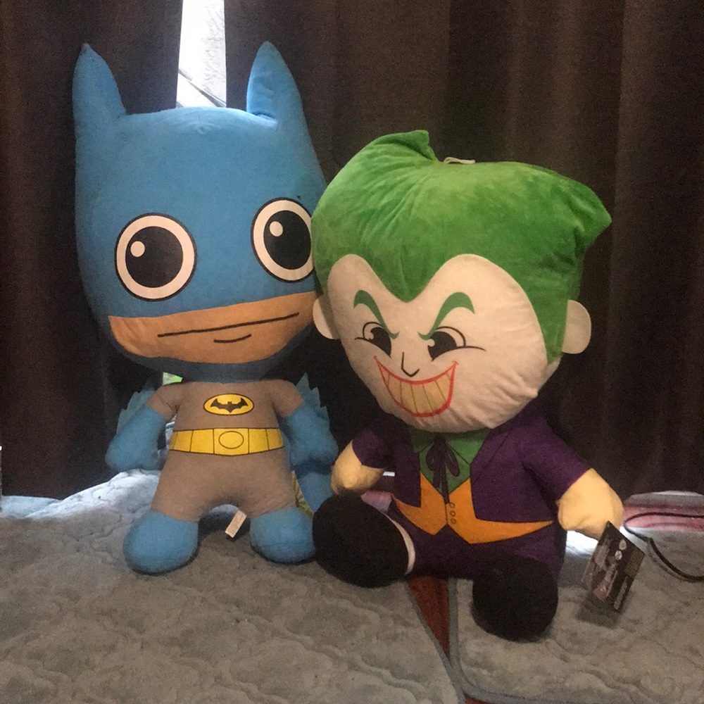 NWT DC batman and joker styrofoam-plush characters